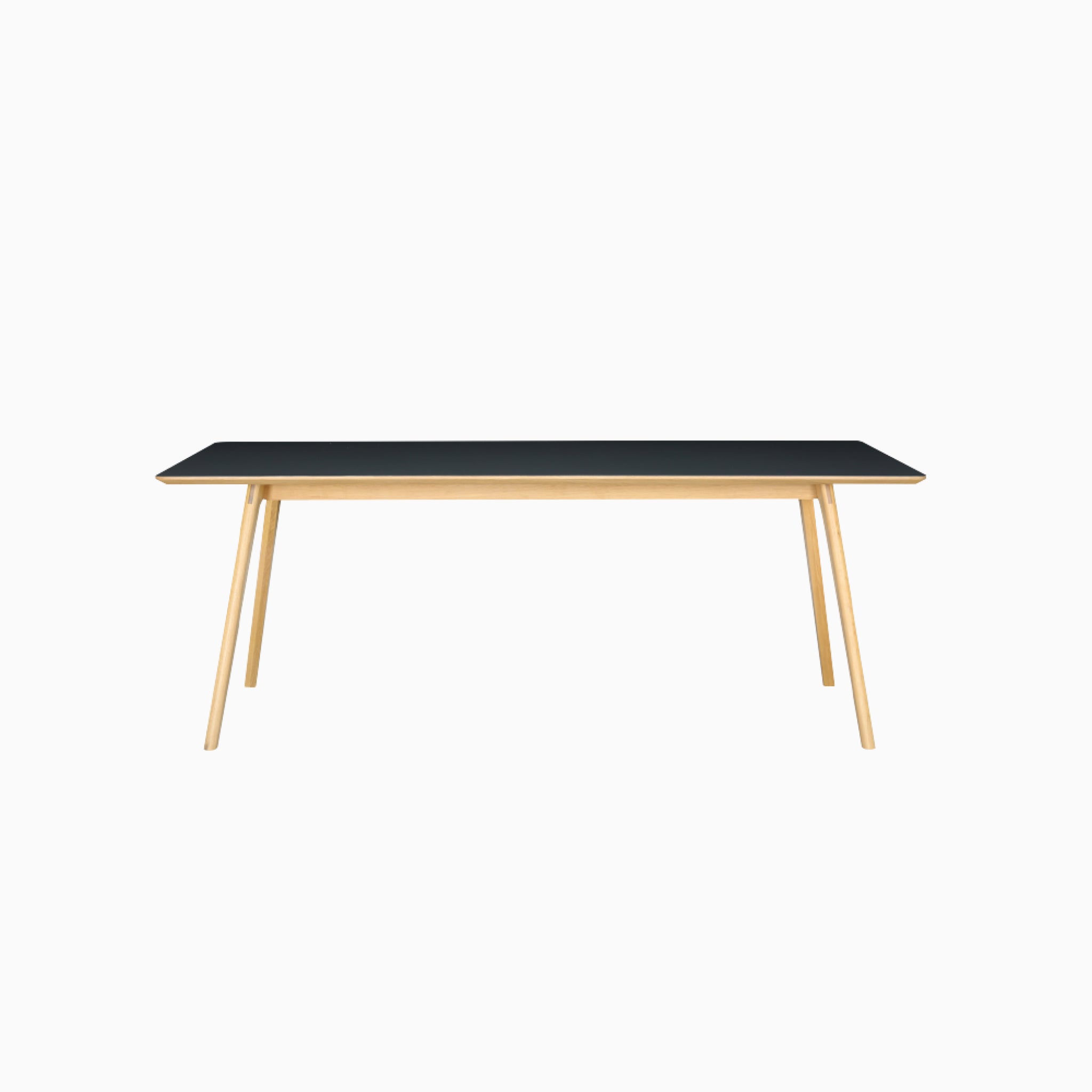 Nord Black Dining Table with Oak Leg