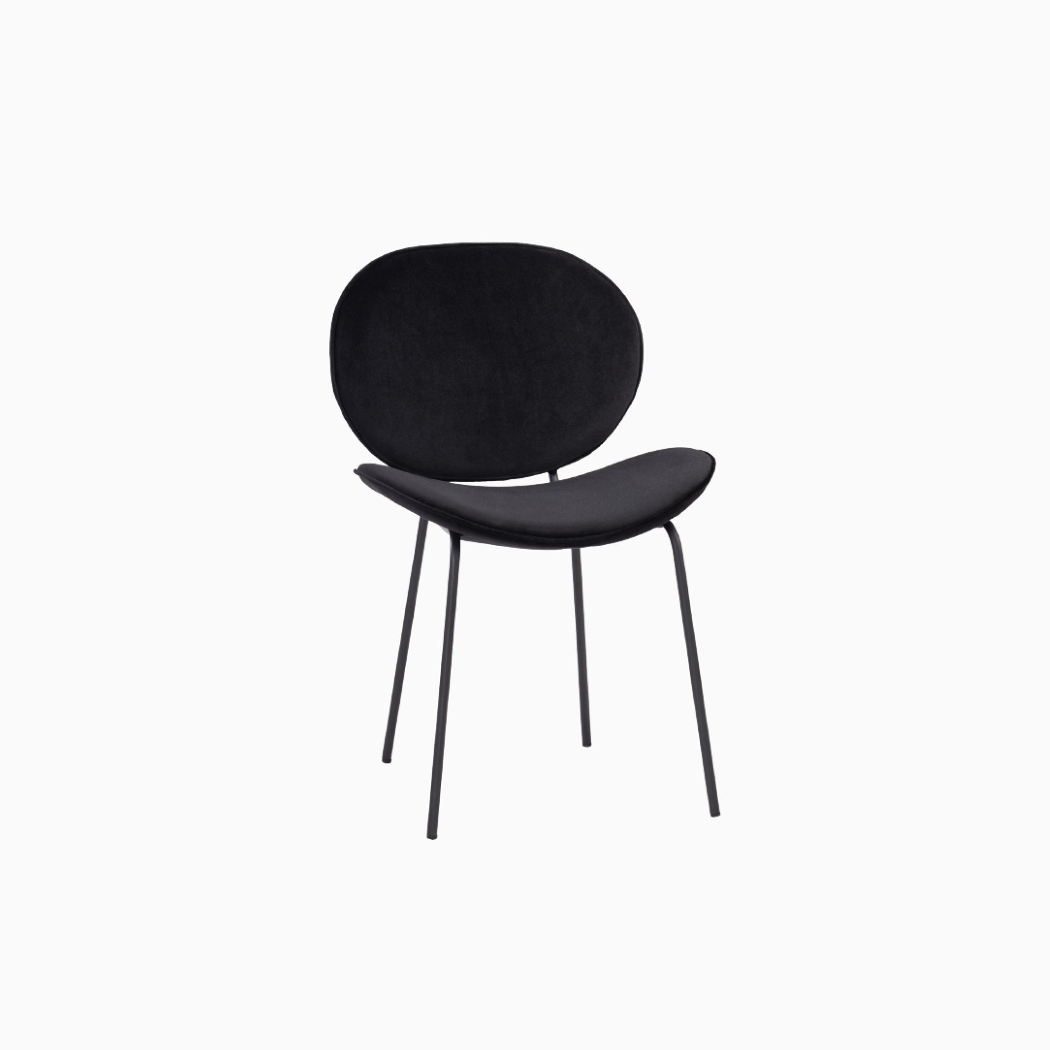 Lumo Navy Dining Chair with Black Leg (Set of 2)