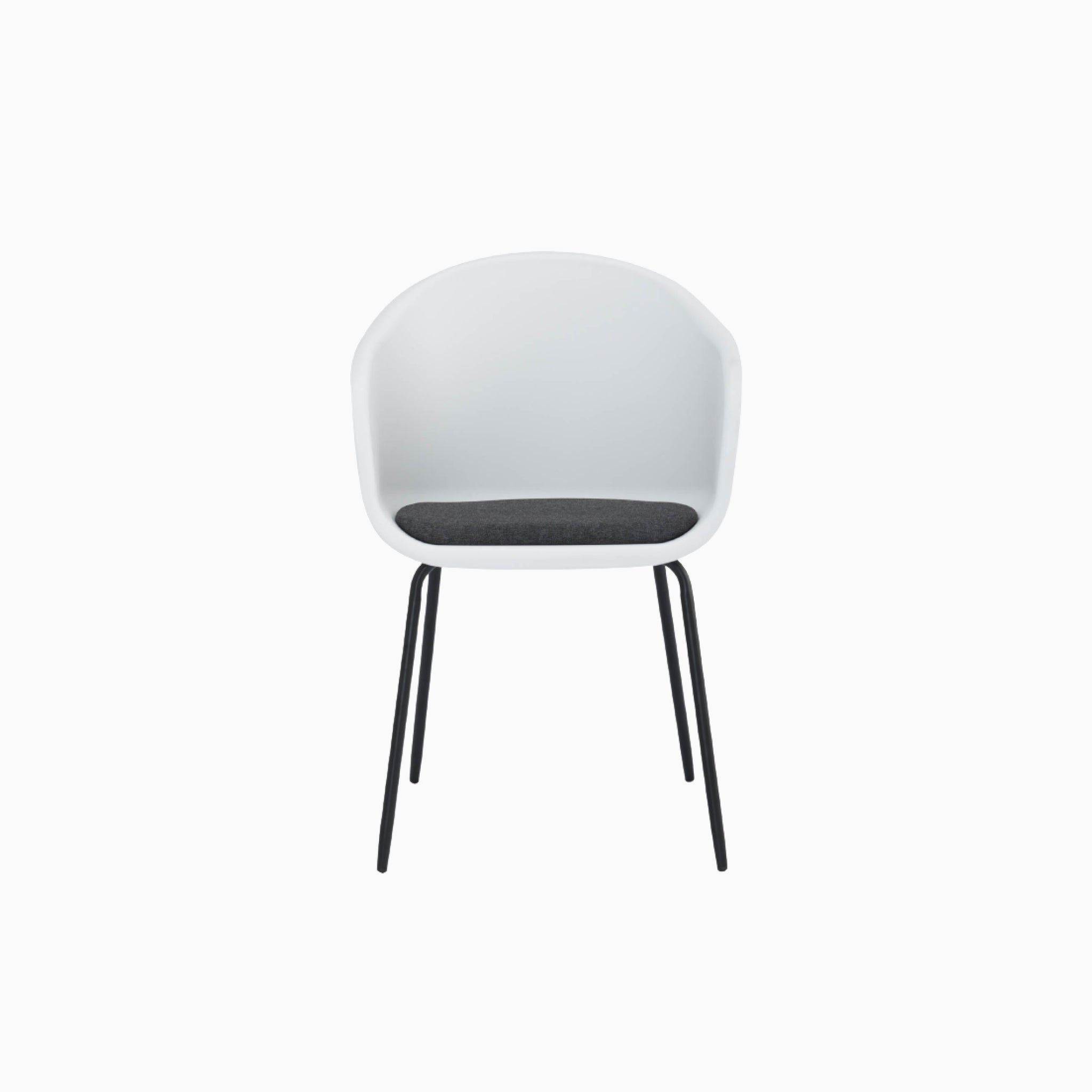 Lumo White Dining Chair with Black Leg (Set of 2)