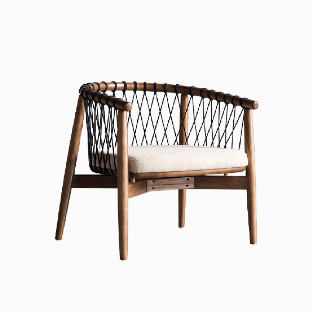 Adeline Cushioned Solid Wood Armchair