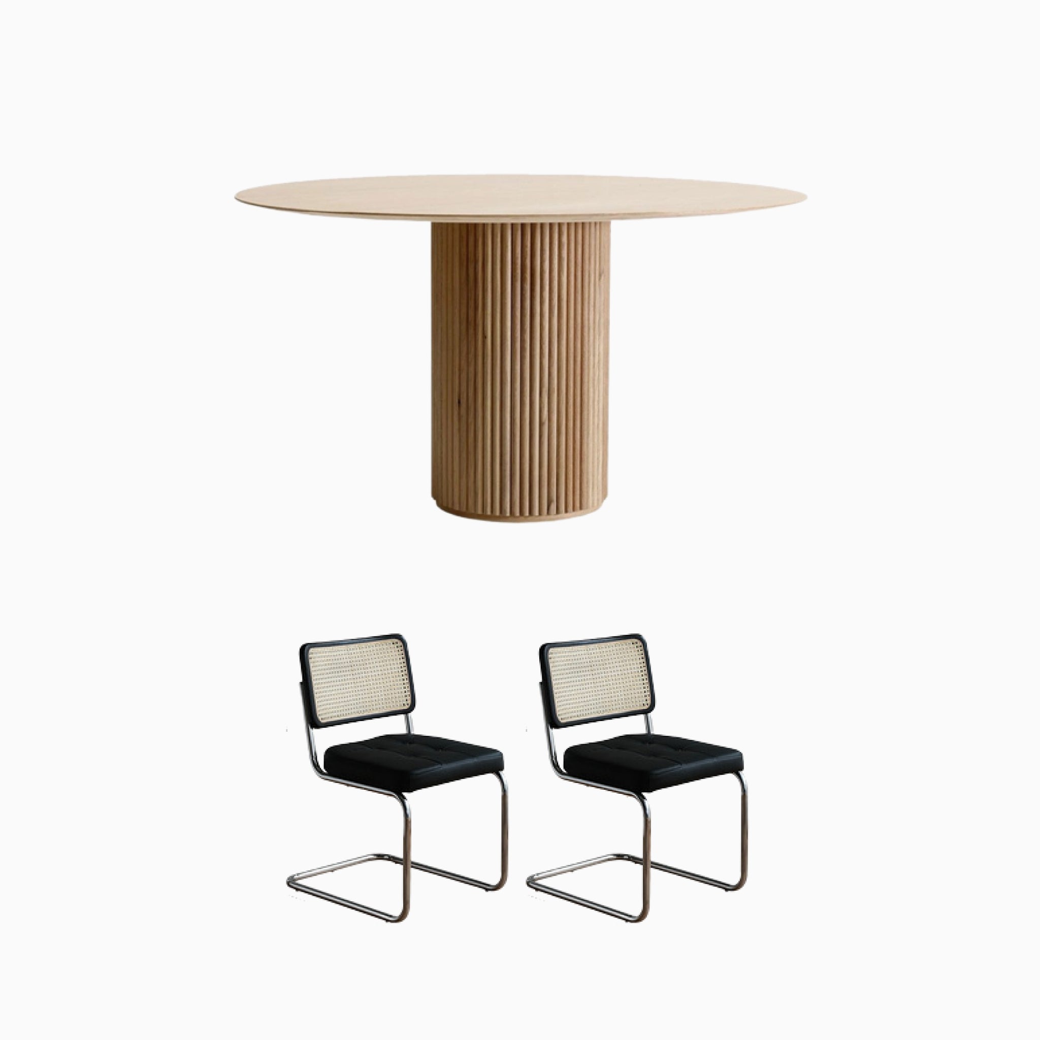 Pencil Dining Table with 2-4 Rattan Chairs