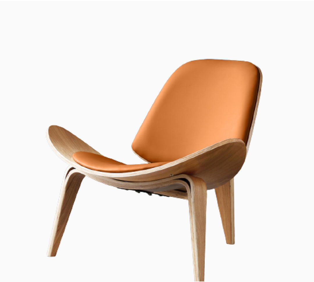 Novi Solid Wood Leather Accent Chair