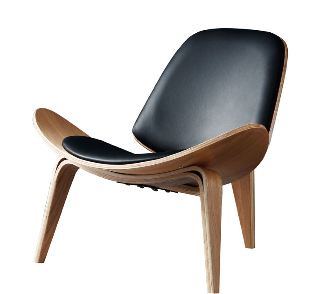 Novi Solid Wood Leather Accent Chair