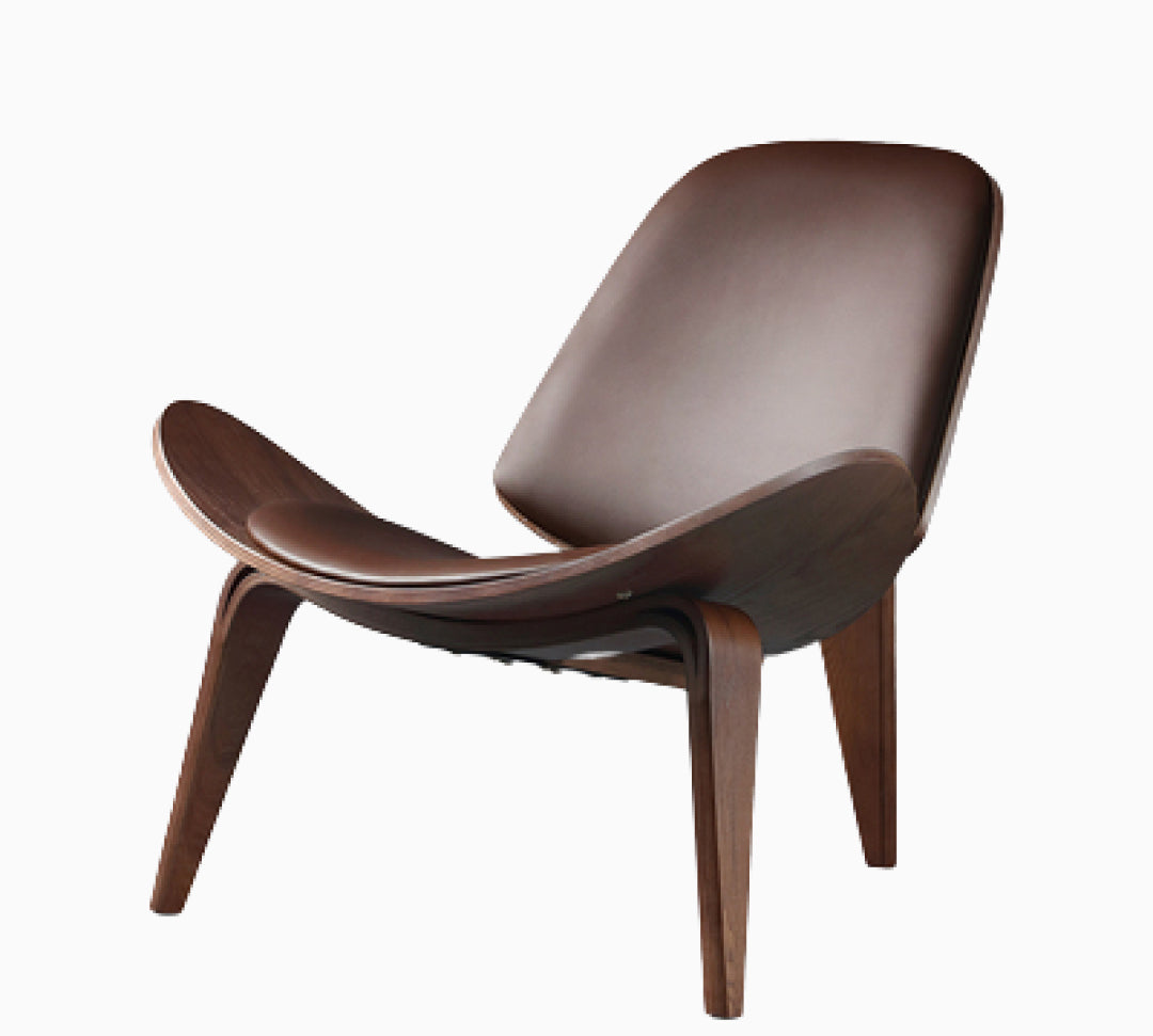 Novi Solid Wood Leather Accent Chair