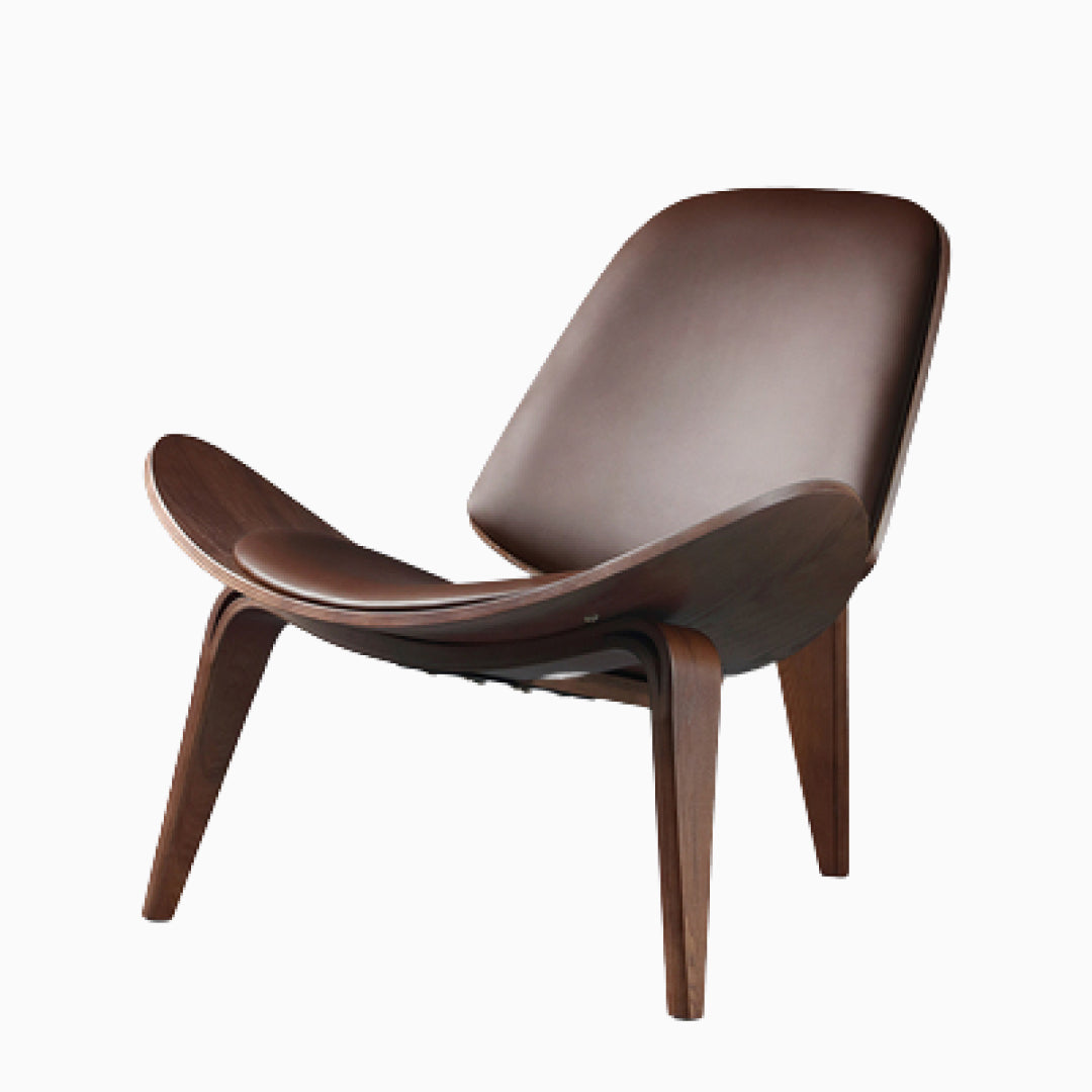 Novi Solid Wood Leather Accent Chair