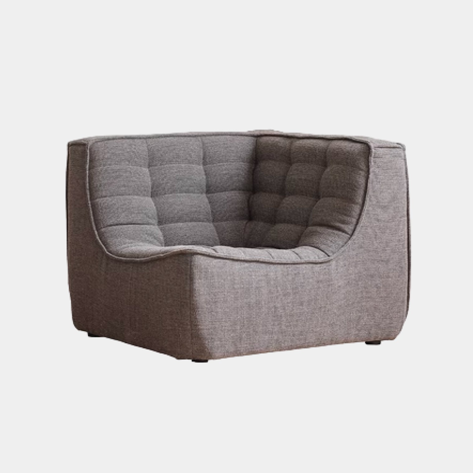 Amber Armless Medium Corner Sofa, Grey