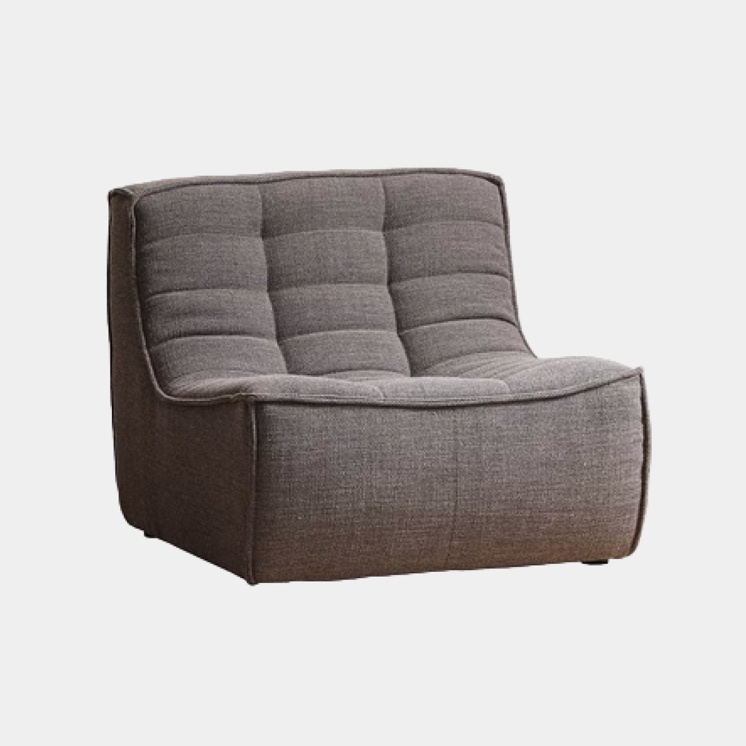 Amber Armless 3 Seater, Grey