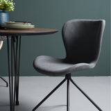 Lumo Sand Dining Chair with Black Leg