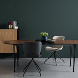 Lumo Sand Dining Chair with Black Leg