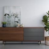 Lumo 2M Walnut 5 Doors Sideboard