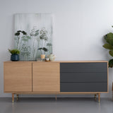 Lumo 2M Walnut 5 Doors Sideboard