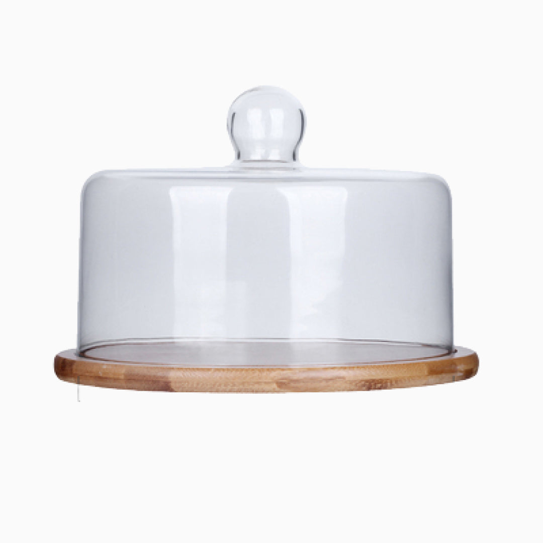 Teena Round Cake Tray with Glass Cover