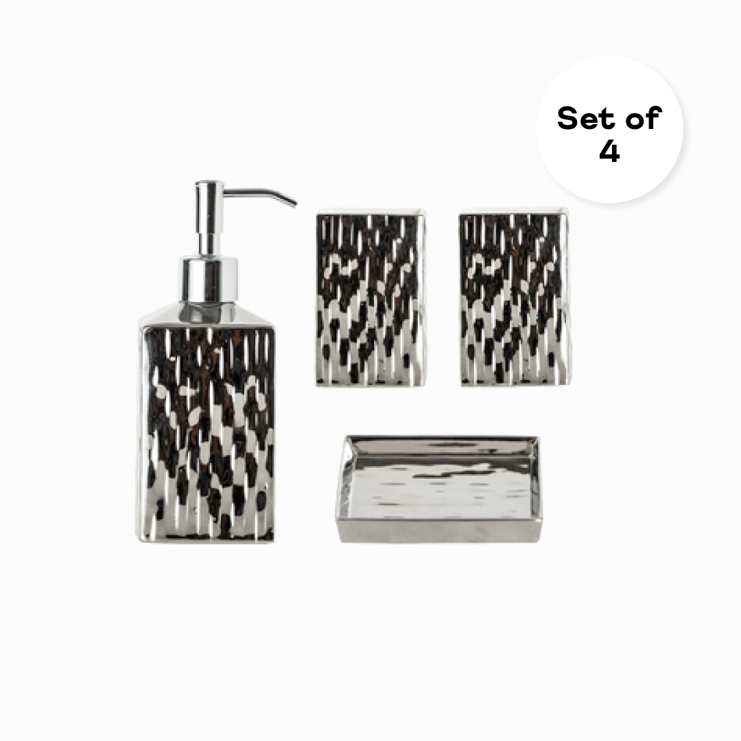 Luxe Gold & Silver Bathroom Utilities Set