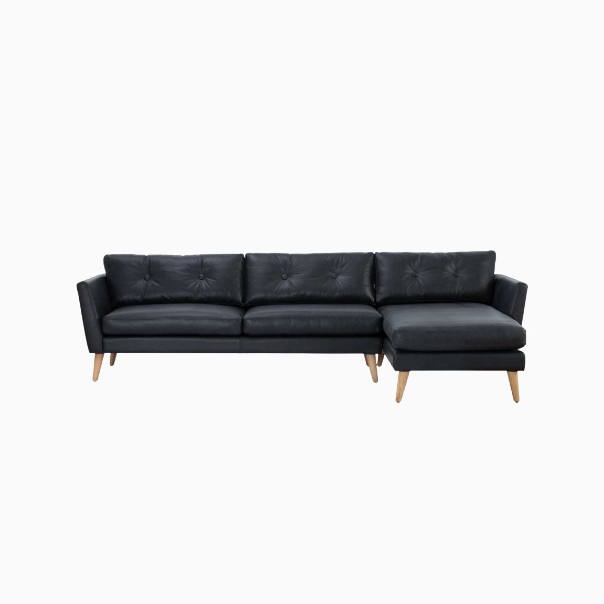 Nord Aniline Leather 3 Seater Left Chaise Sofa