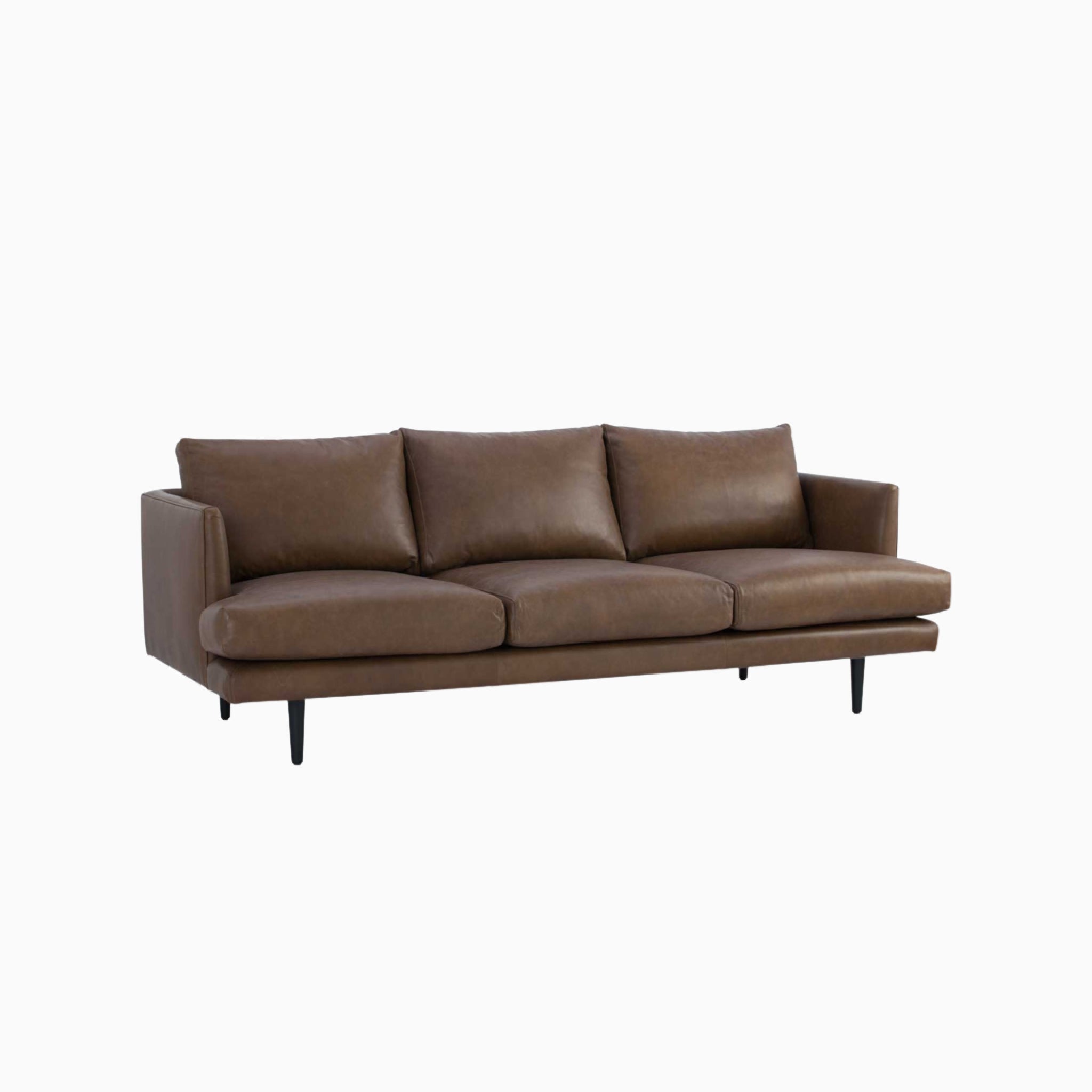 Nord Brown Aniline Leather 3 Seater Sofa