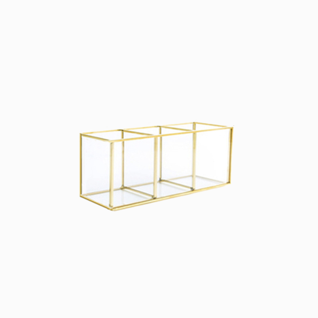 Gold Makeup Brush Skincare Holder
