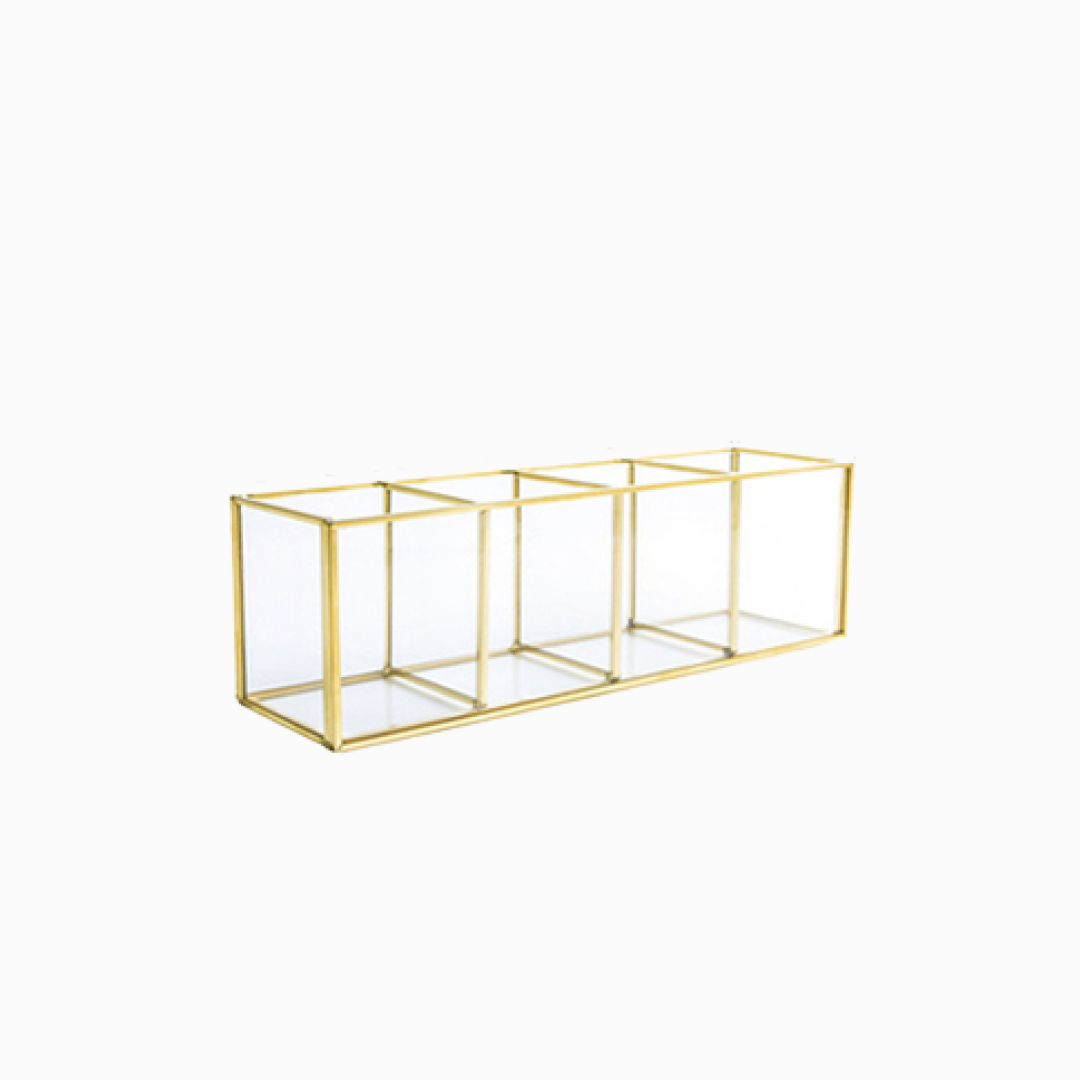 Gold Makeup Brush Skincare Holder