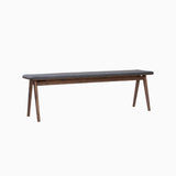 Nord Walnut Bench with Grey Highland Fabric