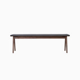 Nord Walnut Bench with Grey Highland Fabric