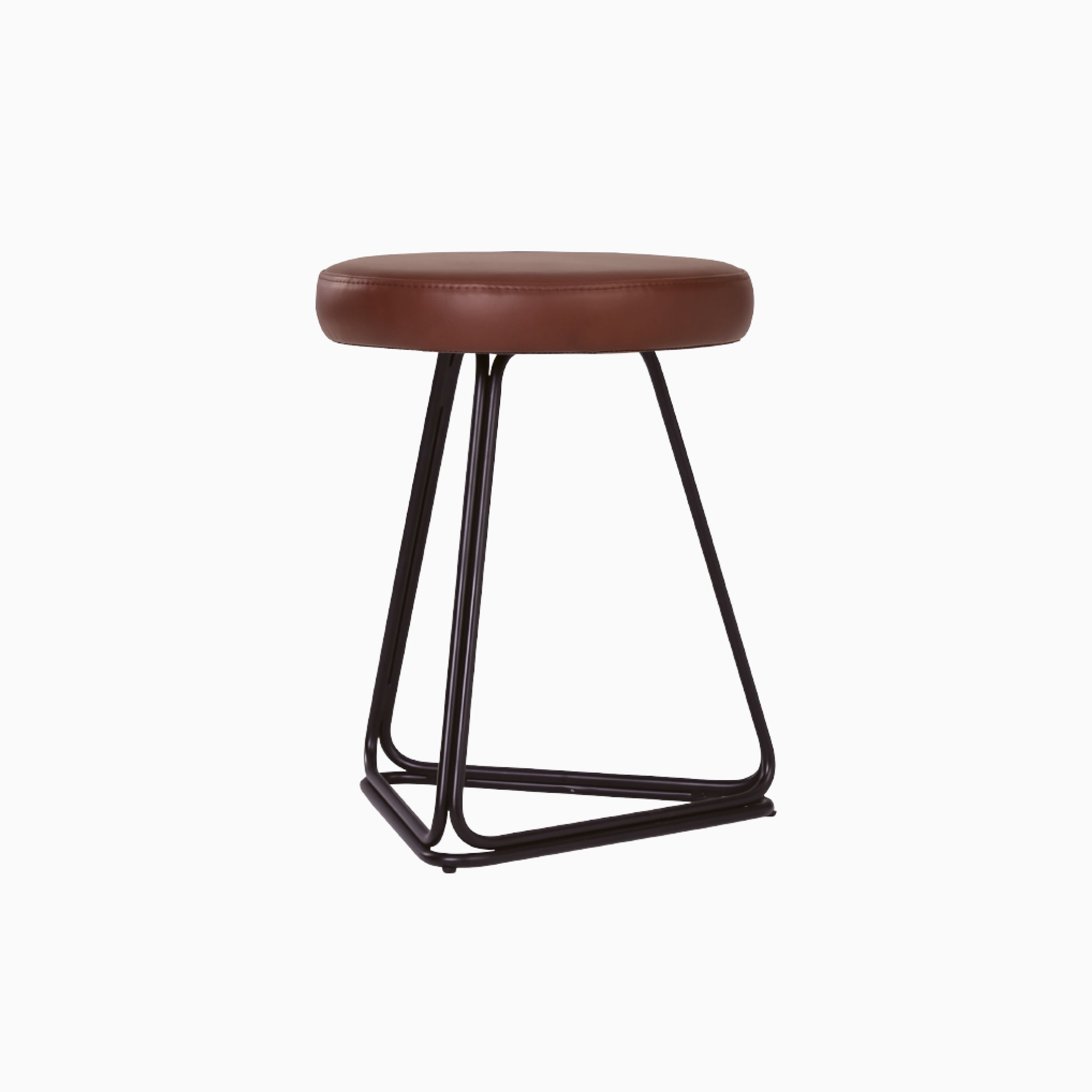 Nord Brown Aniline Leather Stool