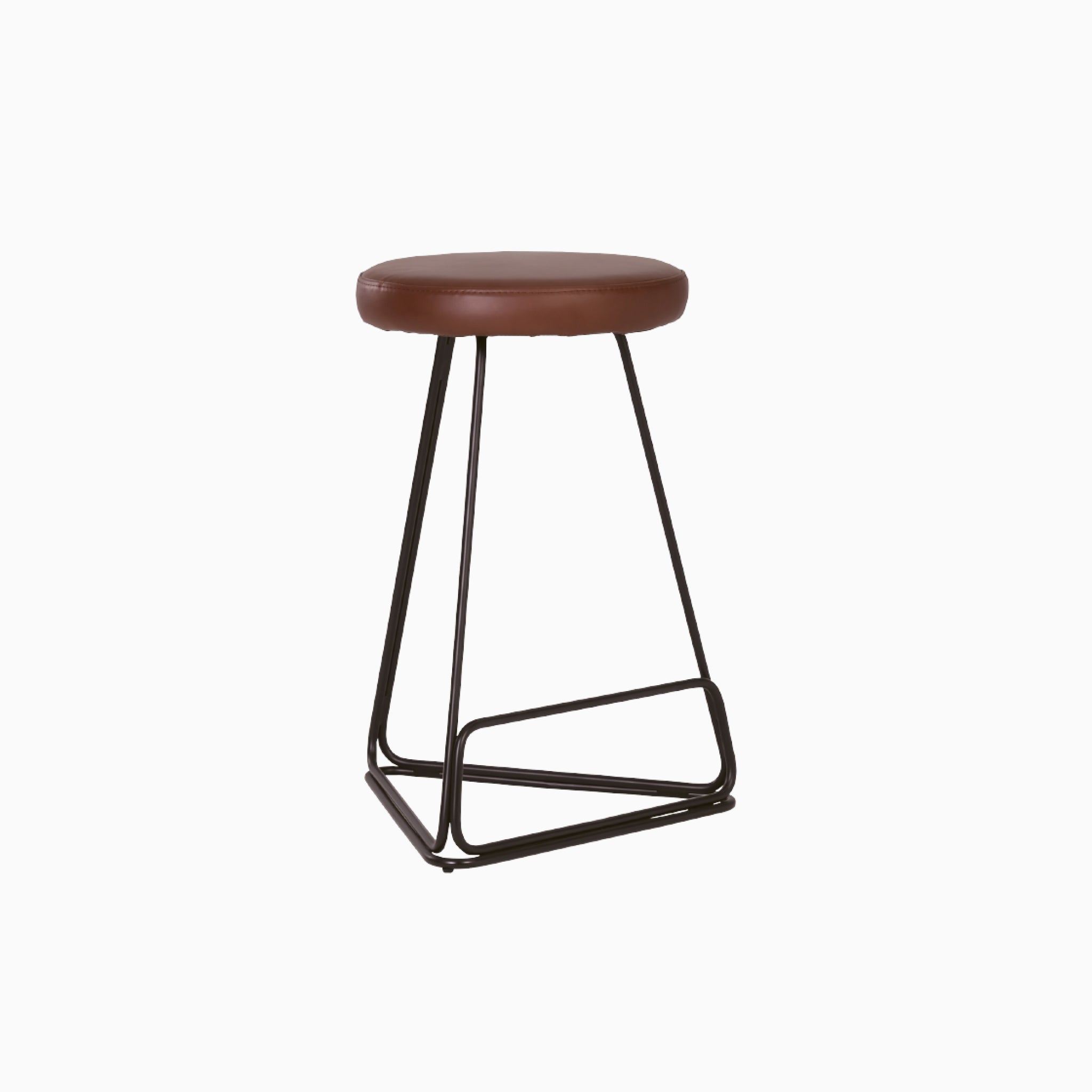 Nord Brown Aniline Leather Bar Stools