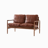 Adeline Solid Wood Leather Accent Chair