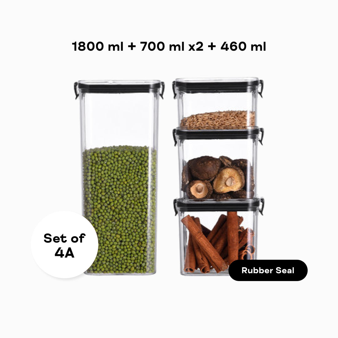 Minimalist Kitchen Organisation Black Container Tupperware Set