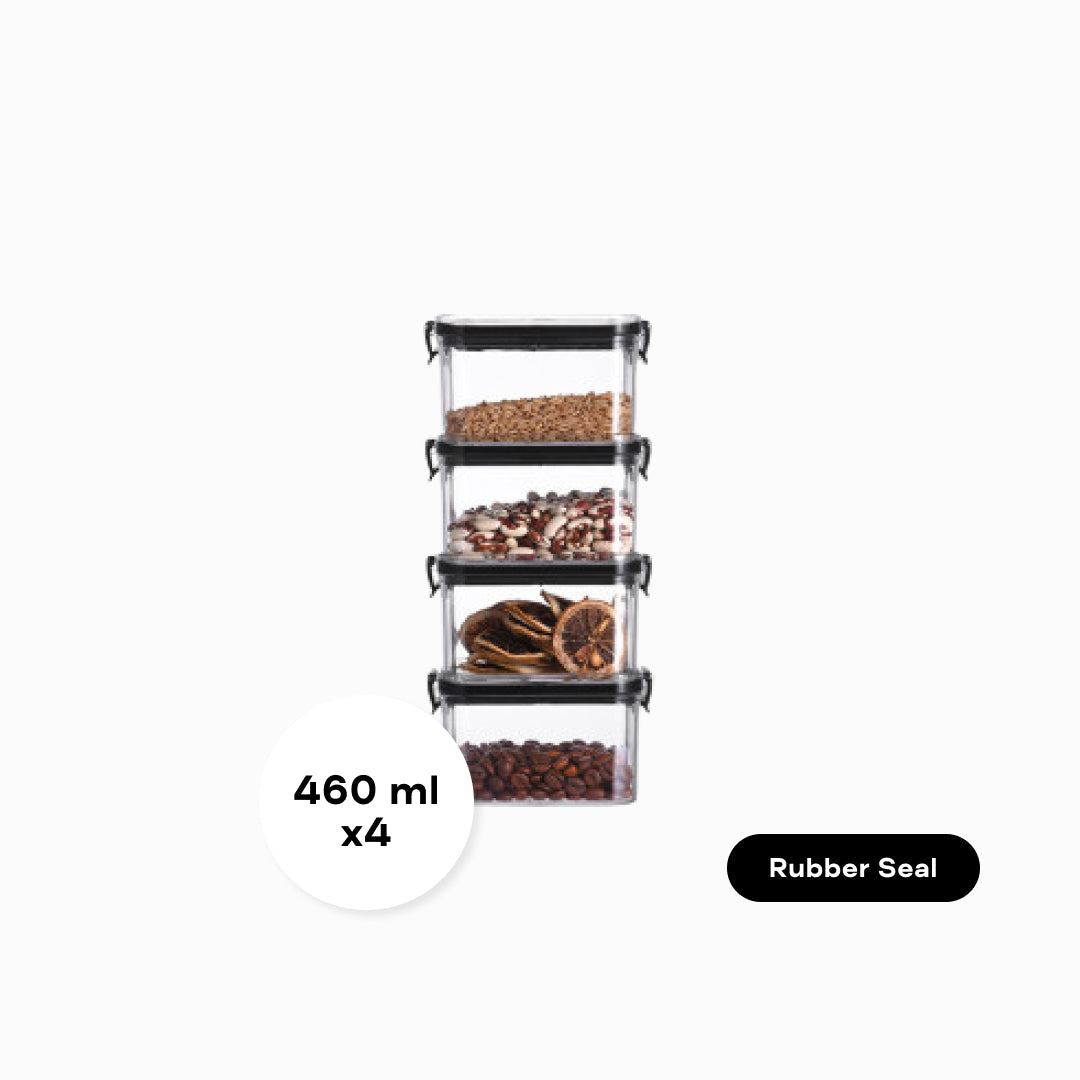 Minimalist Kitchen Organisation Black Container Tupperware Set