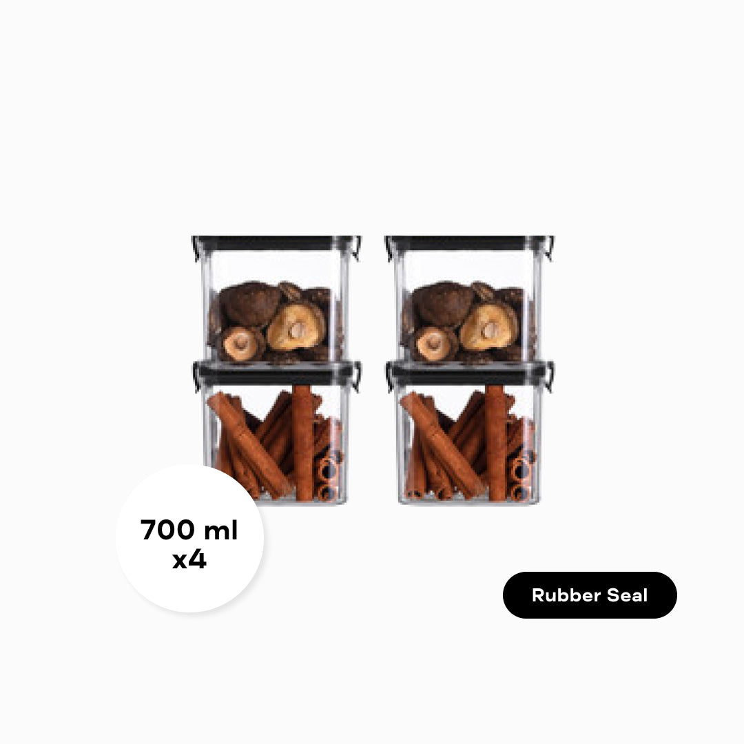 Minimalist Kitchen Organisation Black Container Tupperware Set