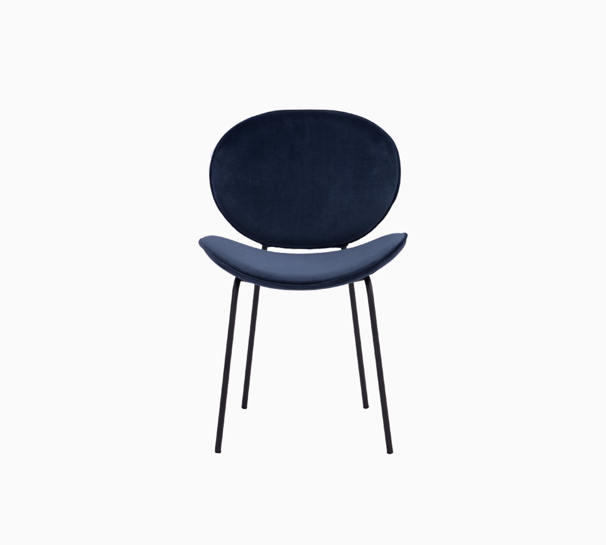 Lumo Navy Dining Chair with Black Leg (Set of 2)