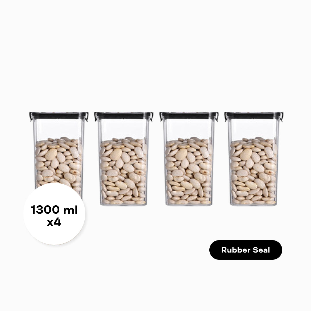 Minimalist Kitchen Organisation Black Container Tupperware Set