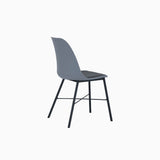 Lumo Grey Dining Chair with Black Leg (Set of 2)
