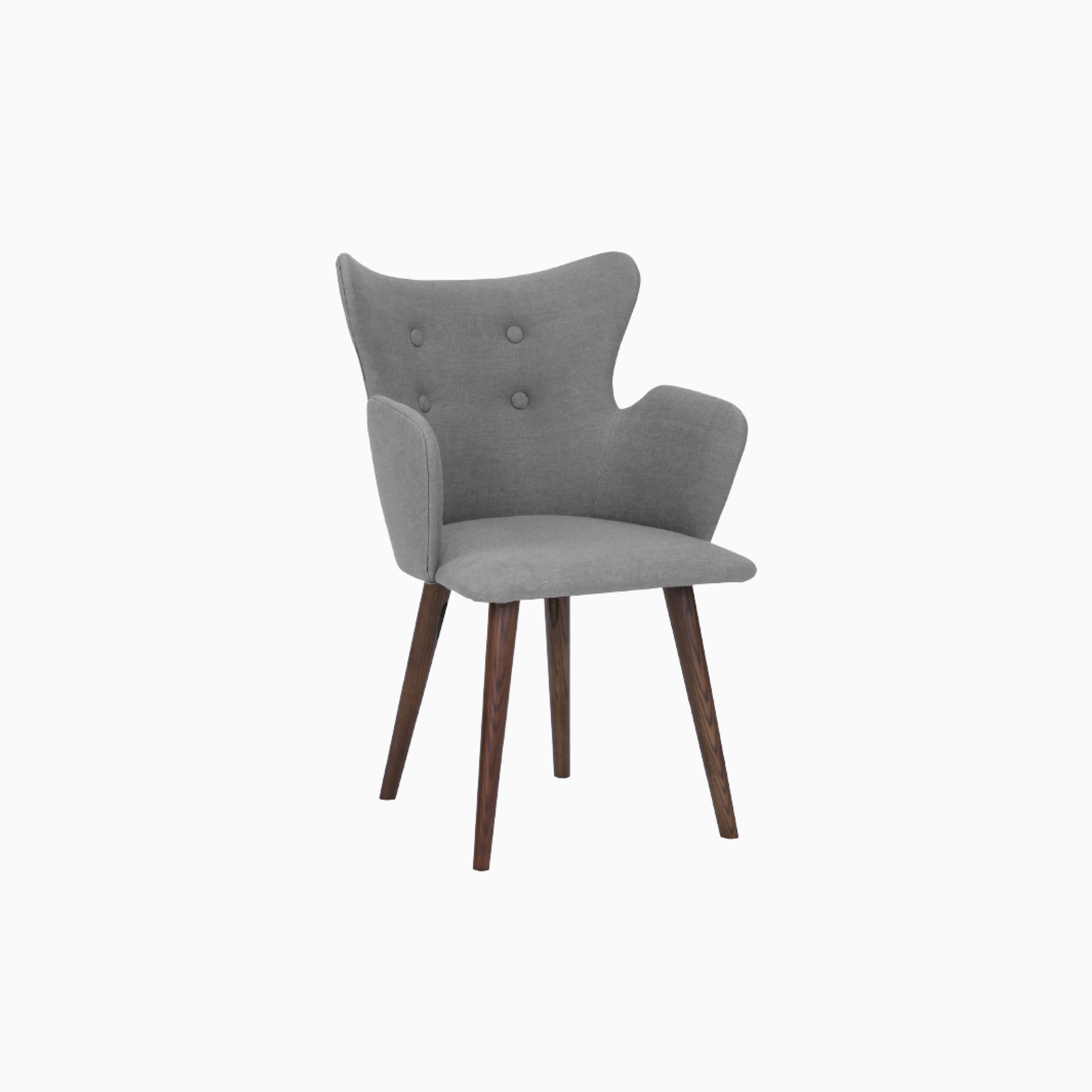 Lumo Grey Dining Chair with Cocoa Leg (Set of 2)