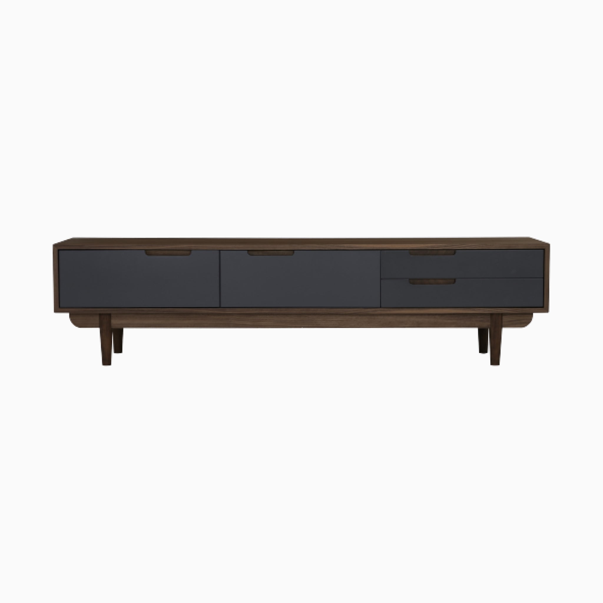 Lumo 1.8M Gunmetal Grey TV Console in Walnut