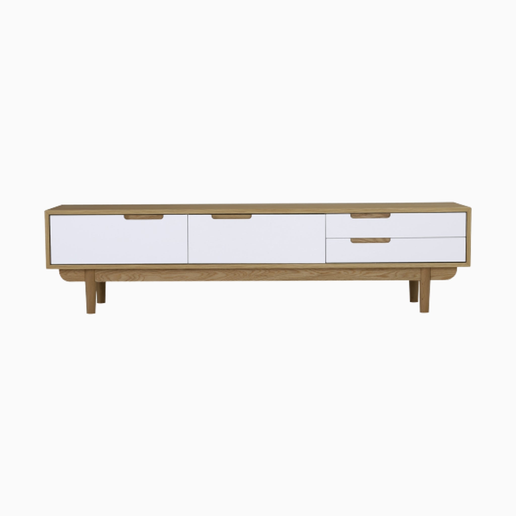 Lumo 1.8M White TV Console in Oak