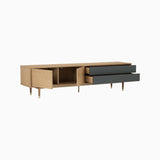 Lumo 2M Oak with Gunmetal Grey TV Console