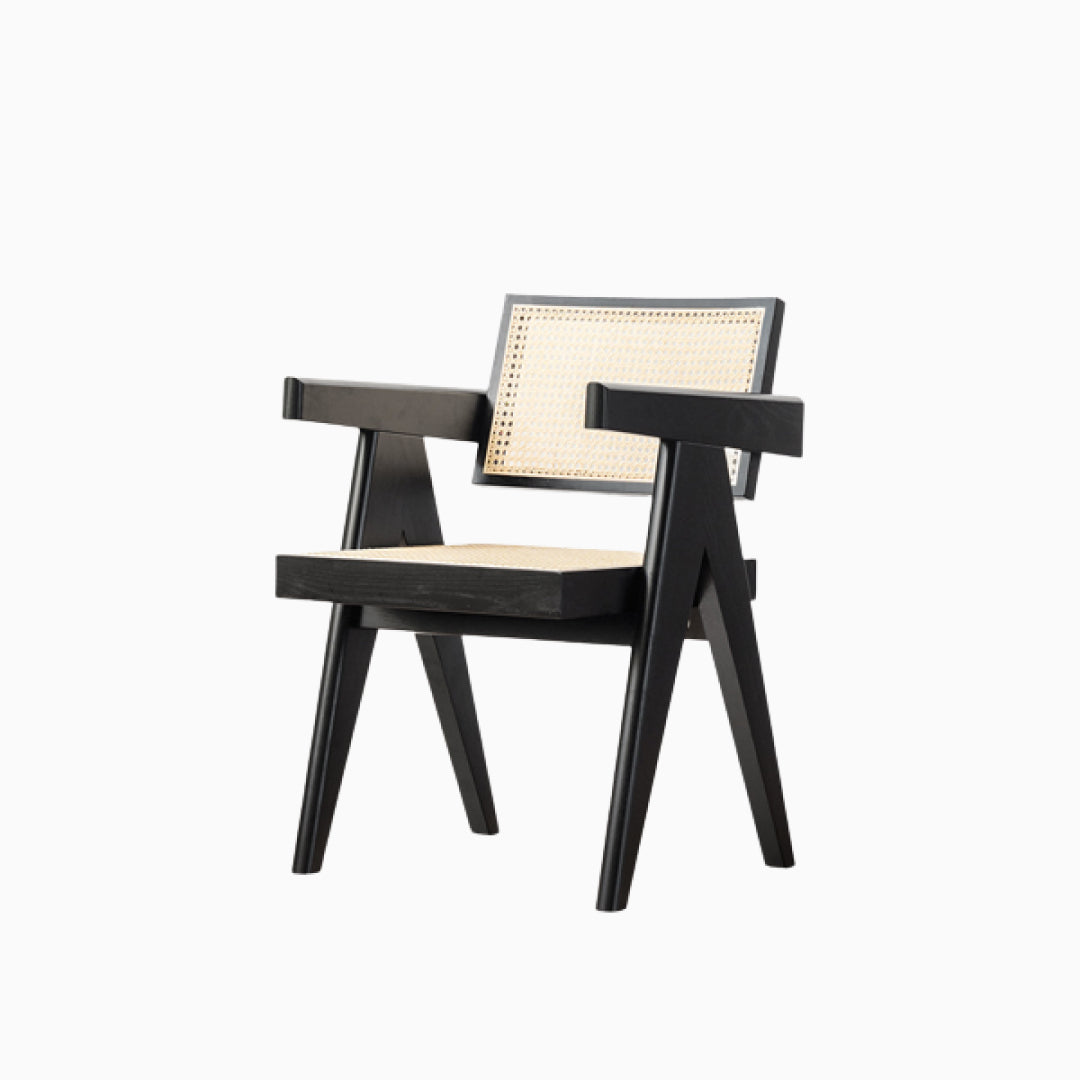 Adeline Solid Wood Rattan Armchair