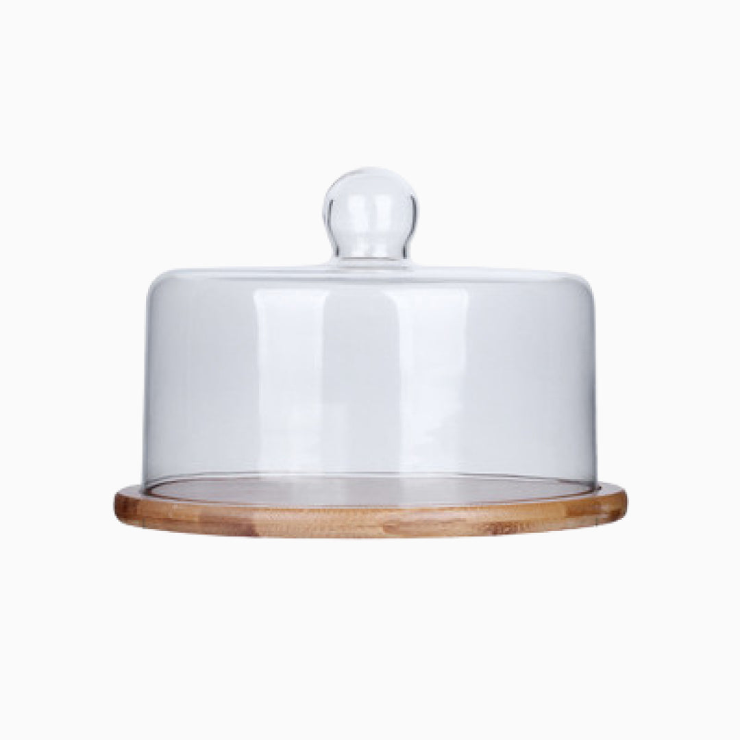 Teena Round Cake Tray with Glass Cover