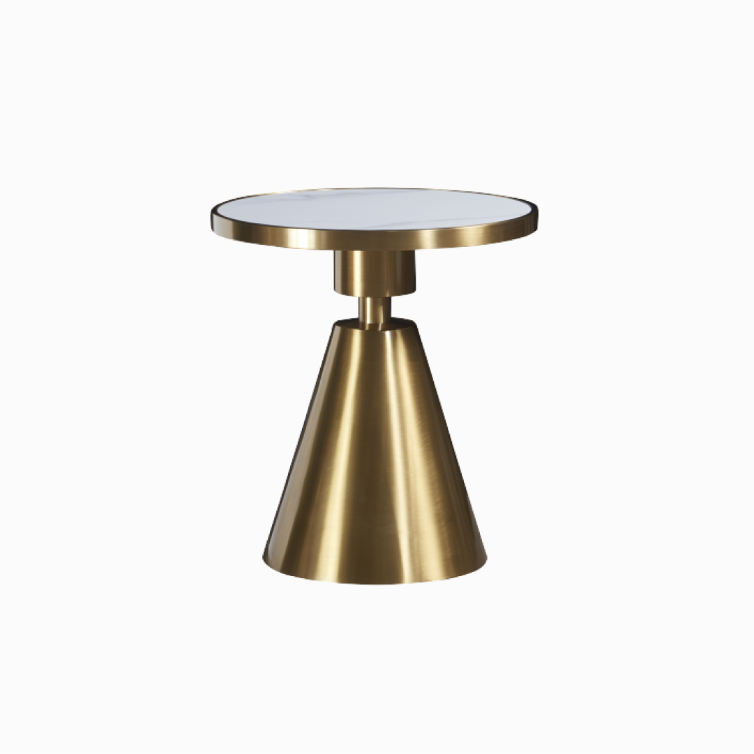 Aula Slate Surface Gold Side Table