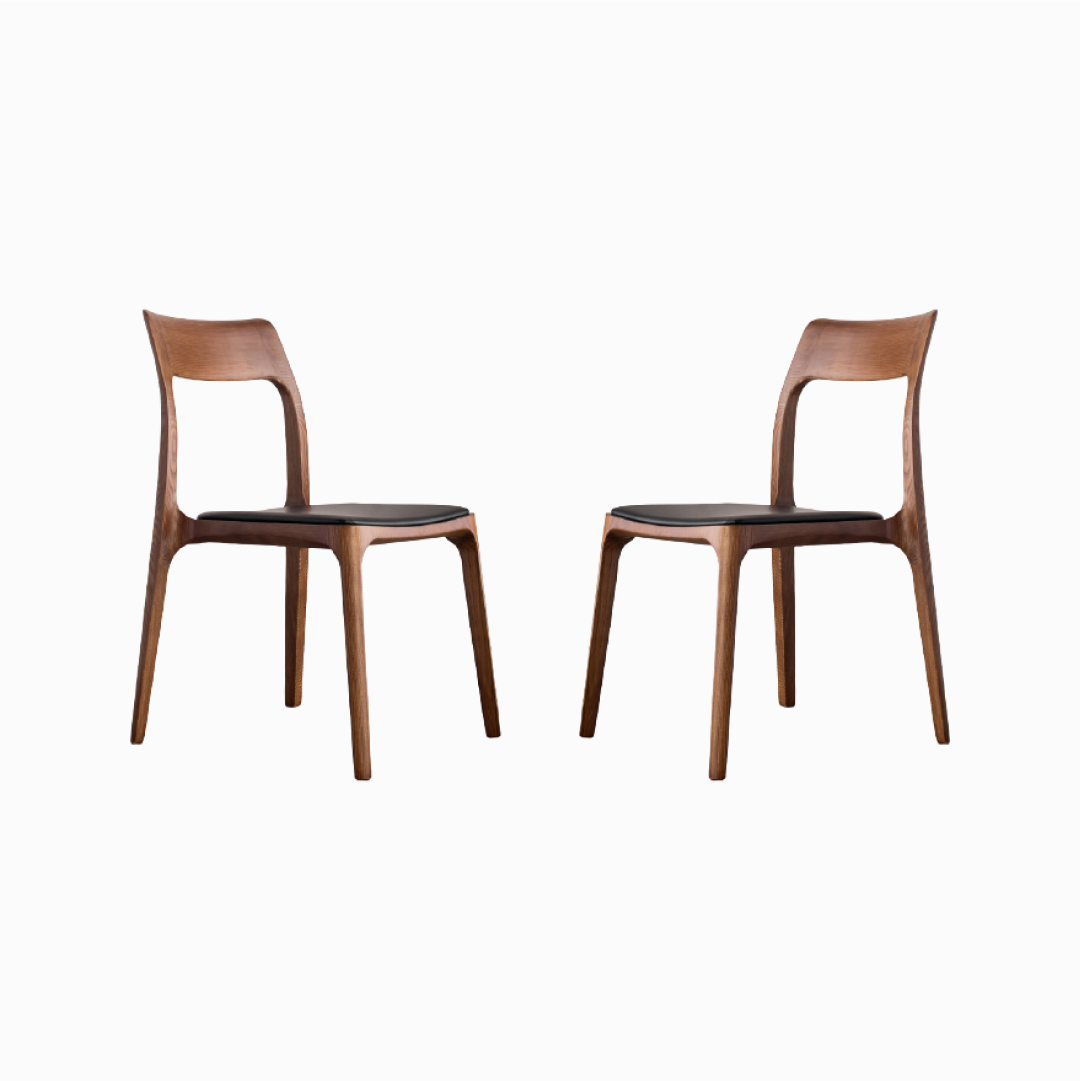 Adeline Set of 2 Solid Wood Dining Chairs