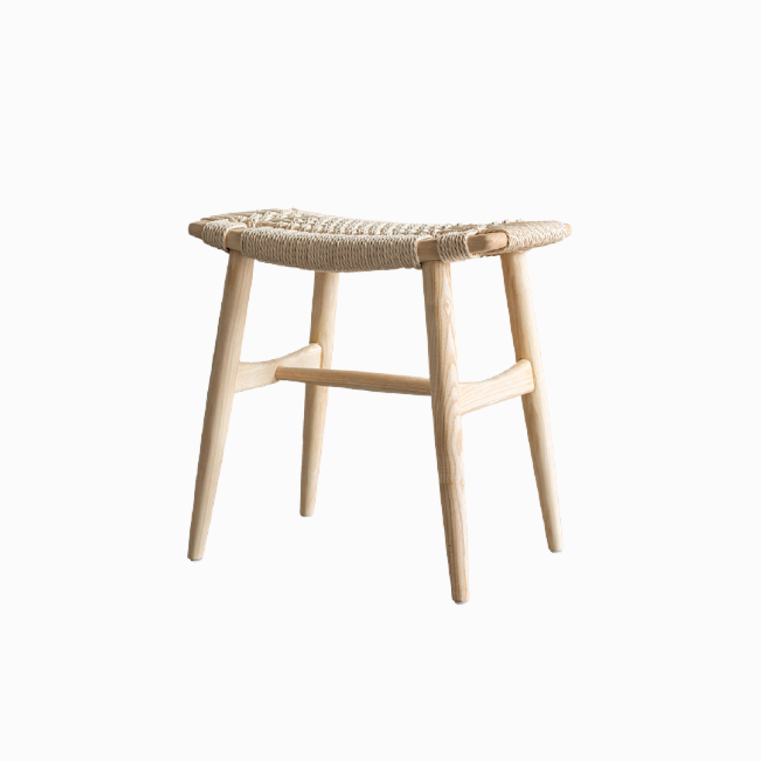 Adeline Solid Wood Rope Stool