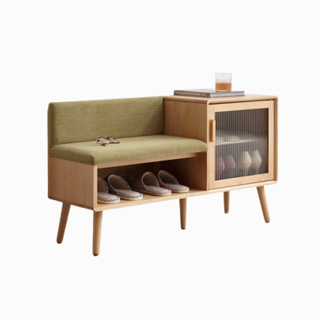 Burgot Solid Wood Shoe Storage Bench