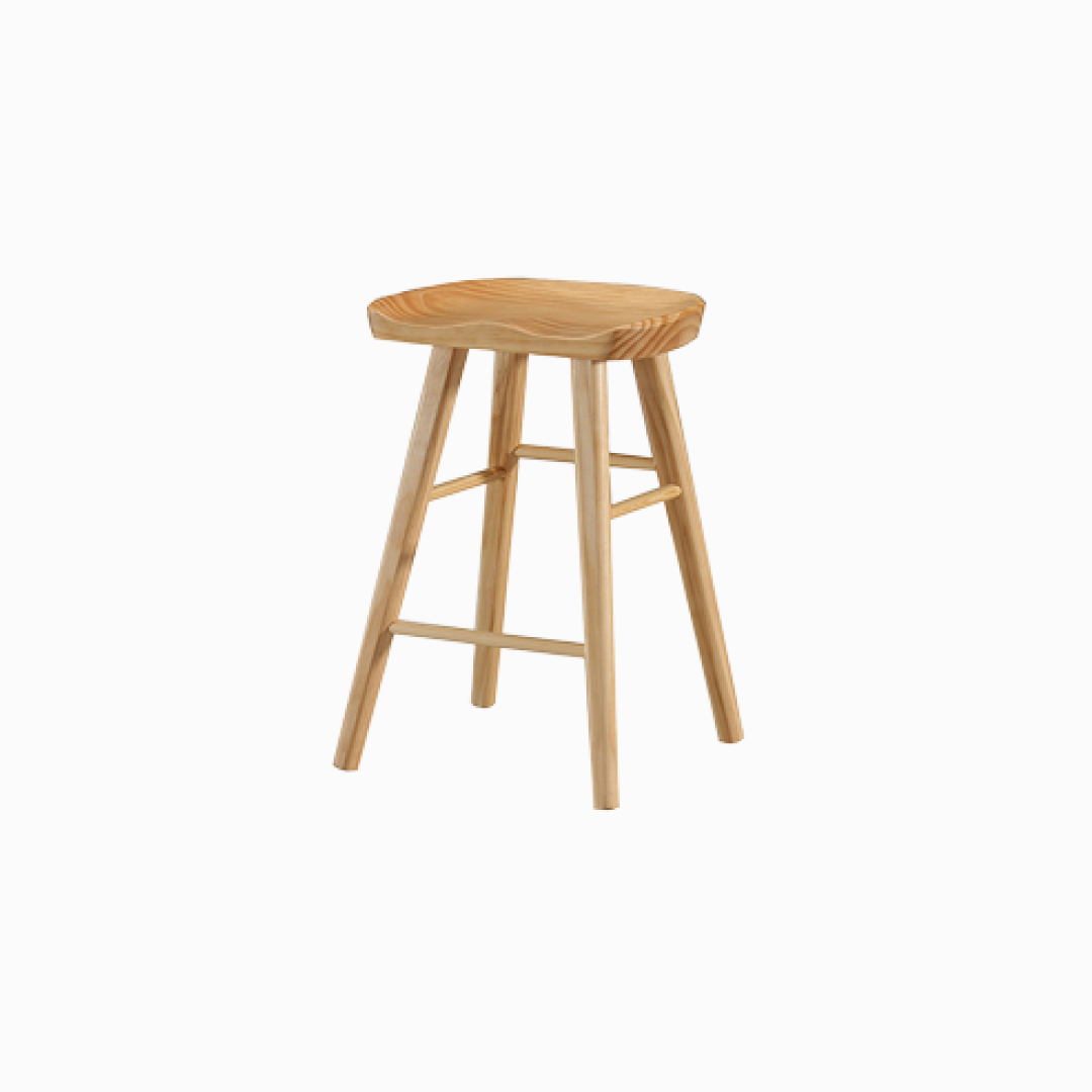 Thelma Pine Wood Bar Stools