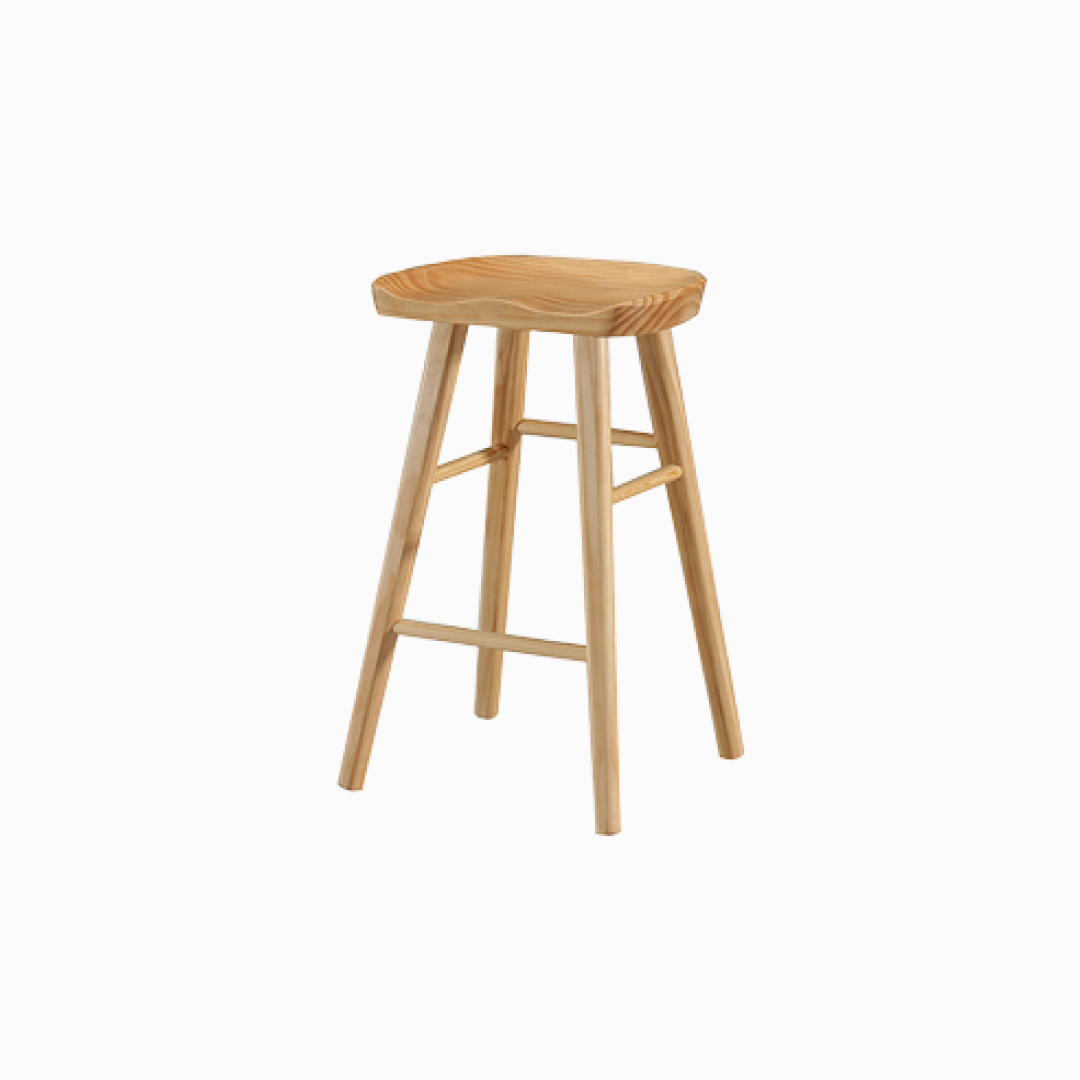 Thelma Pine Wood Bar Stools