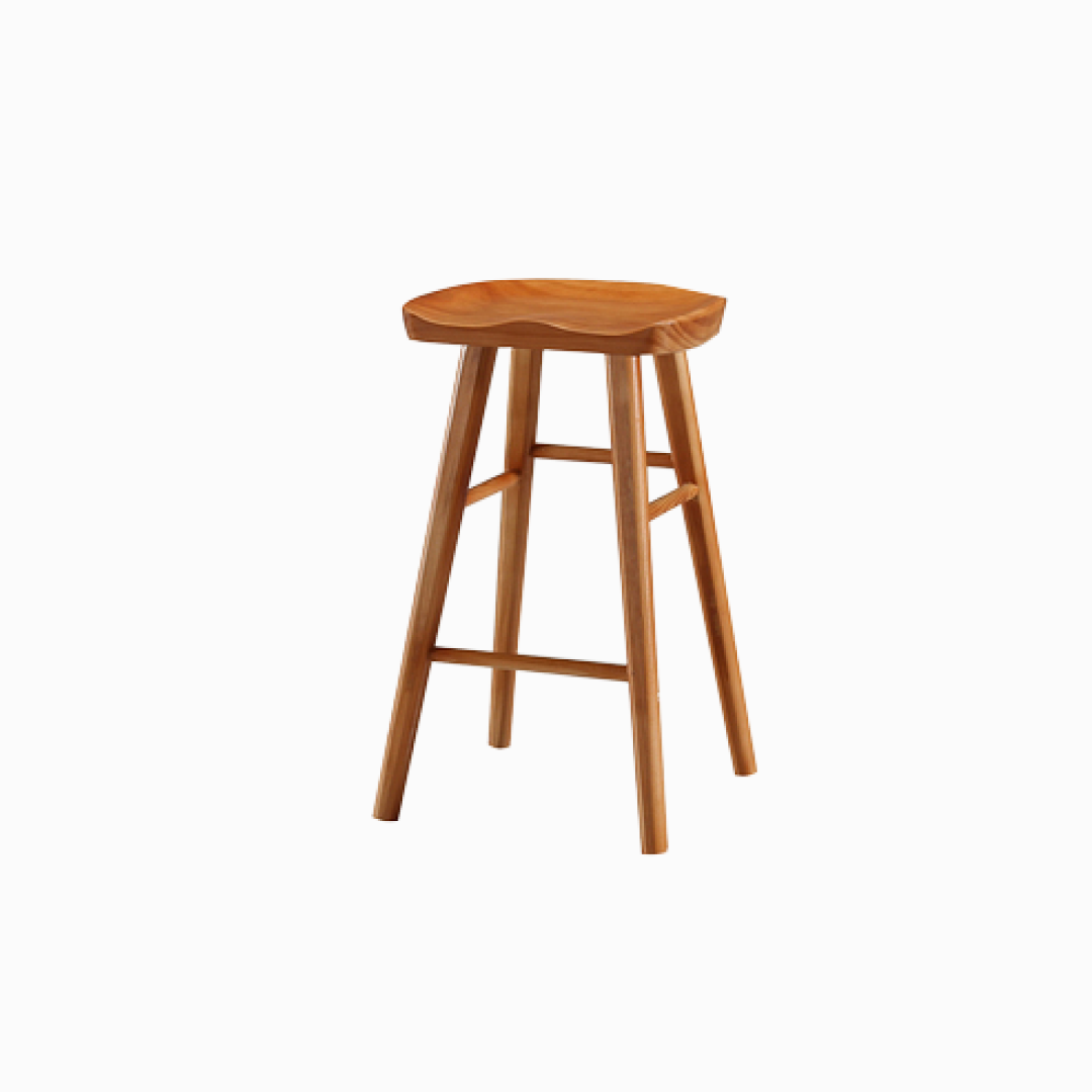 Thelma Pine Wood Bar Stools