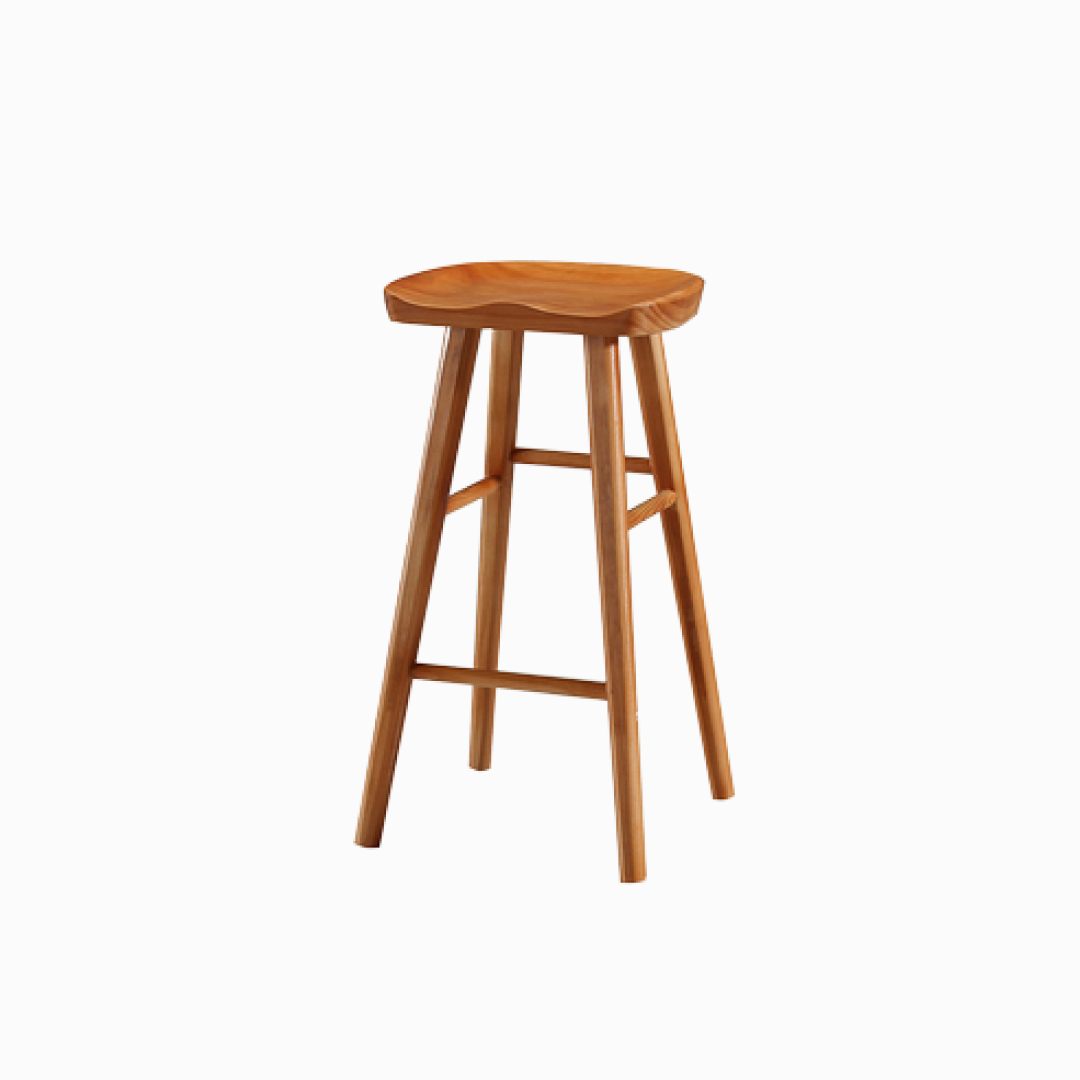 Thelma Pine Wood Bar Stools