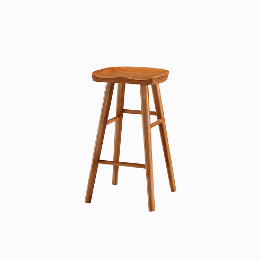 Thelma Pine Wood Bar Stools