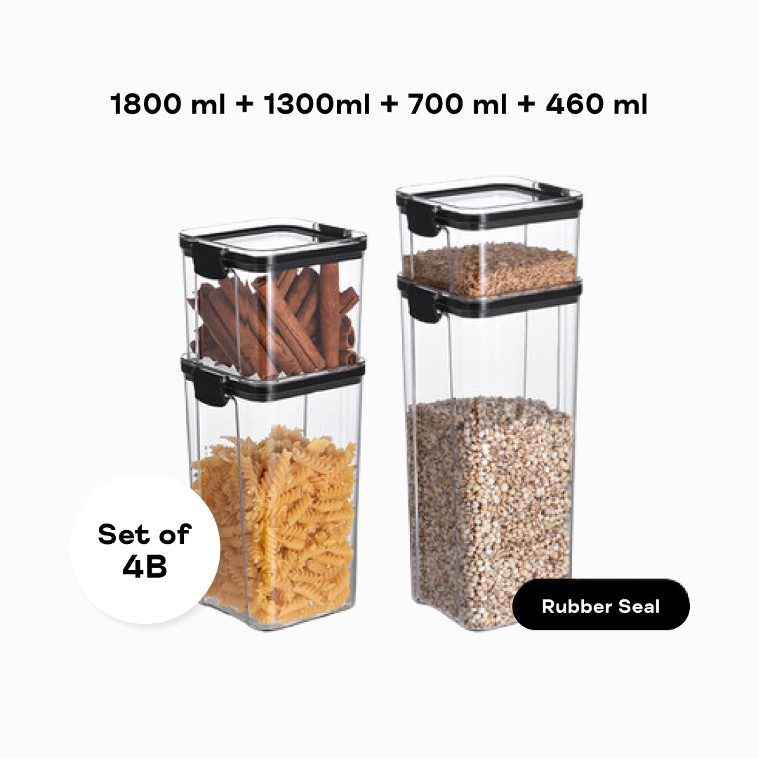 Minimalist Kitchen Organisation Black Container Tupperware Set