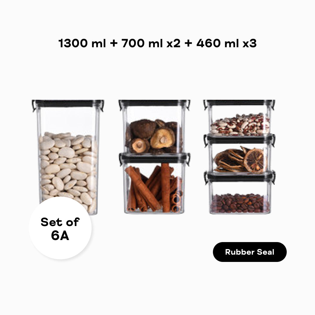 Minimalist Kitchen Organisation Black Container Tupperware Set