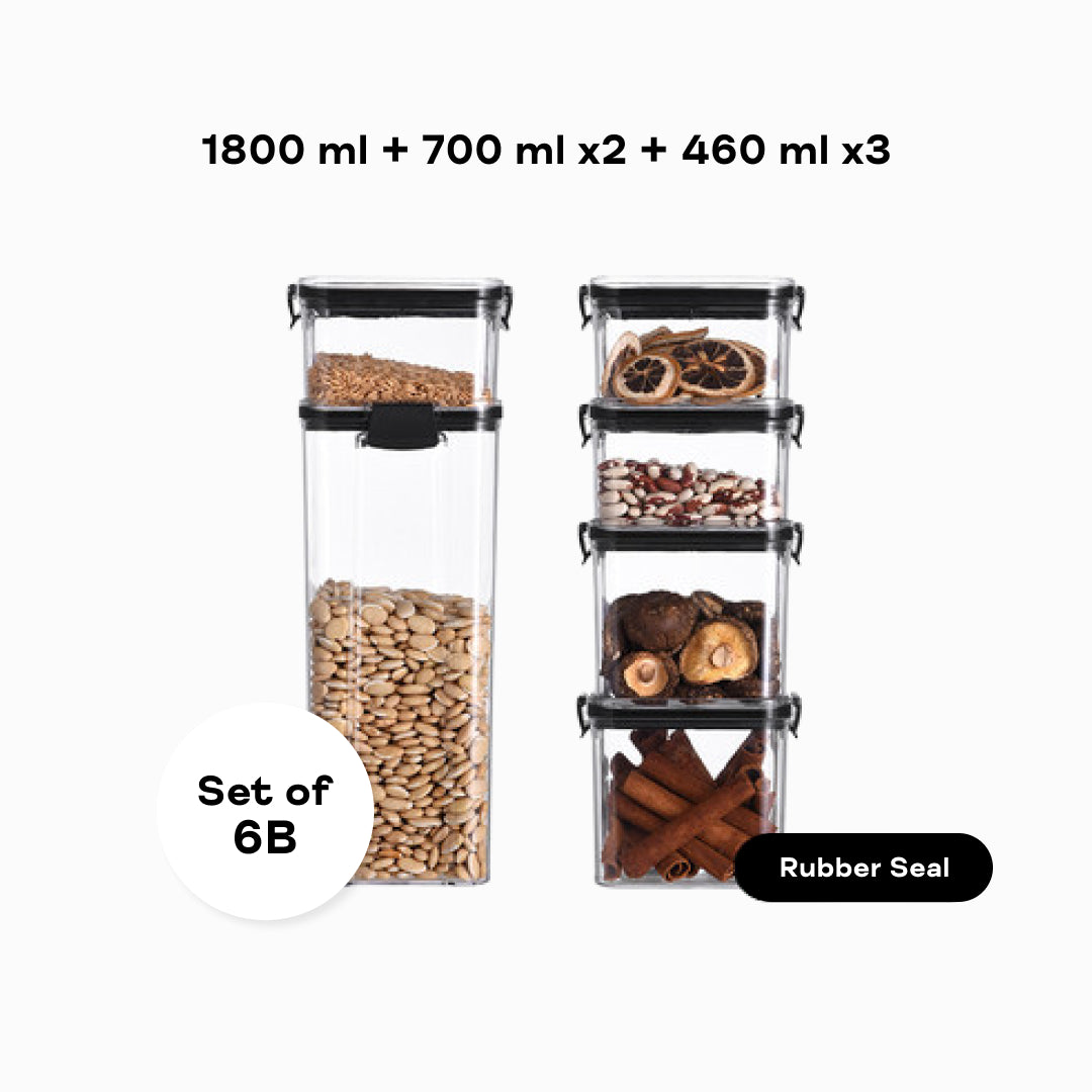 Minimalist Kitchen Organisation Black Container Tupperware Set